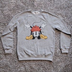 RARE Mickey Mouse Oversized Boyfriend Gray Crewneck Junk Food Clothing